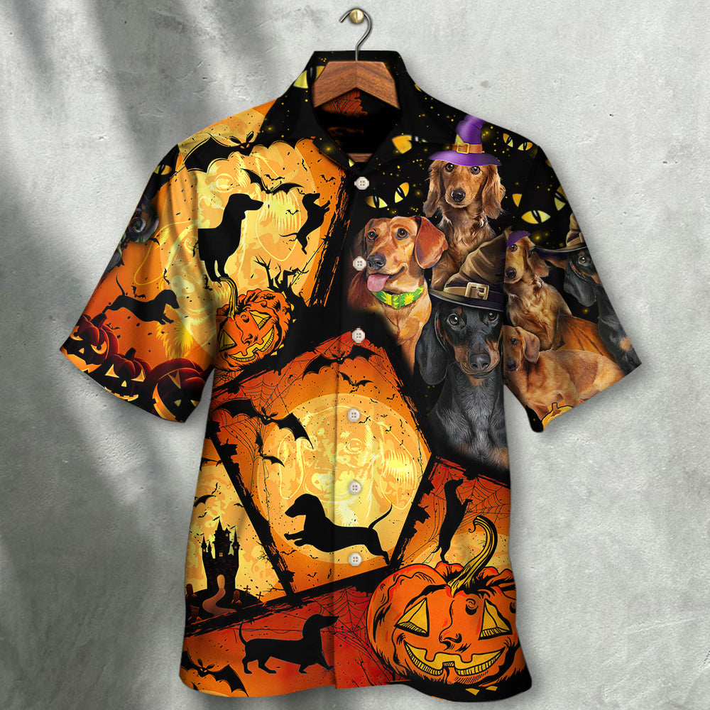 Halloween Dachshund Pumpkin Scary - Hawaiian Shirt - Owls Matrix LTD