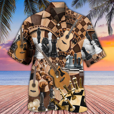 Chess I Like Chess And Guitars - Hawaiian Shirt - Owls Matrix LTD
