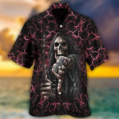 Skull Your First Mistake - Hawaiian Shirt - Owls Matrix LTD