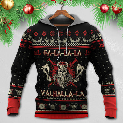 Viking Valhalla Black And Red With Hot Colors Style - Hoodie - Owls Matrix LTD