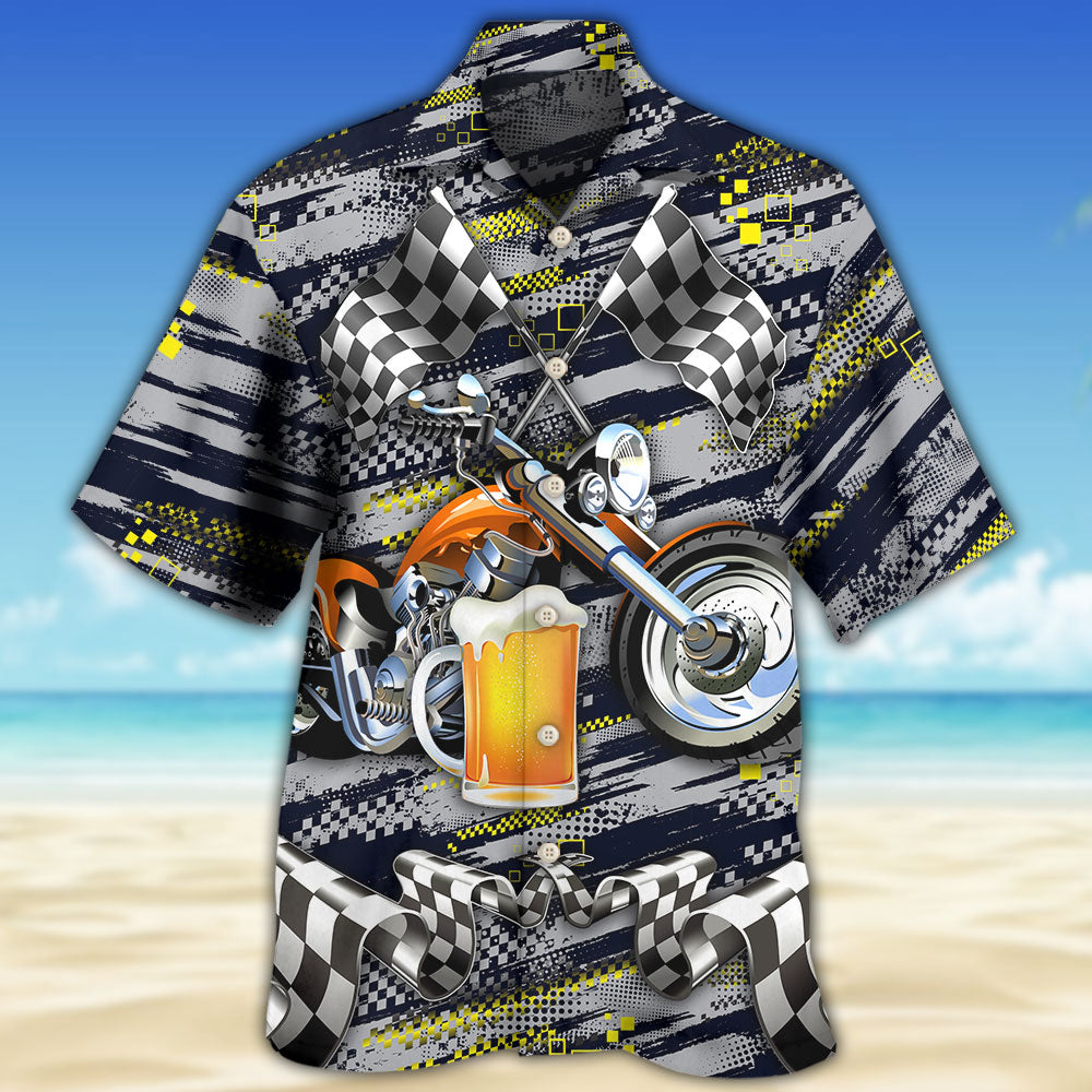 Beer I Like Beer And Motocycles And Maybe 3 People - Hawaiian Shirt - Owls Matrix LTD