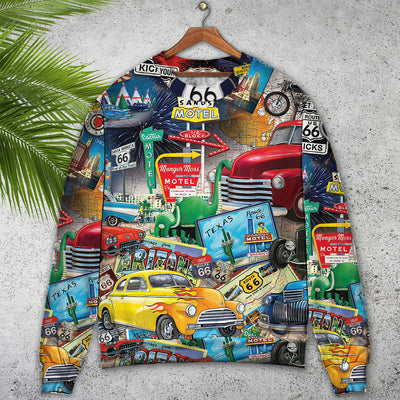 Car Route 66 Road Trip Puzzle - Sweater - Ugly Christmas Sweaters - Owls Matrix LTD