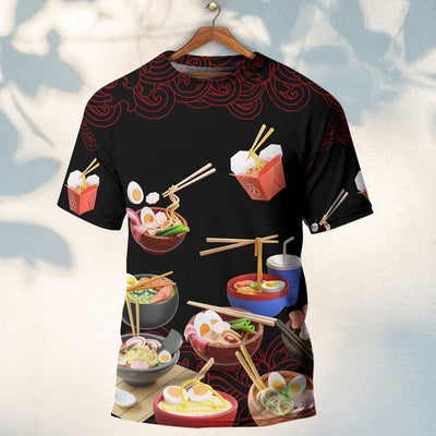 Food Ramen Fast Food Delicious - Round Neck T-shirt - Owls Matrix LTD