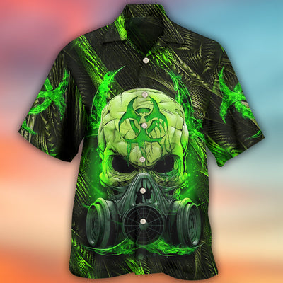 Skull Mask Green Lighting - Hawaiian Shirt - Owls Matrix LTD