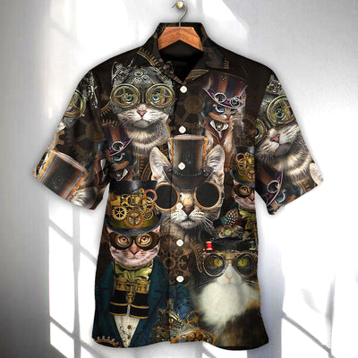 Cat Steampunk Art Machines Lover - Hawaiian Shirt - Owls Matrix LTD