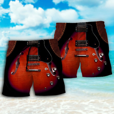 Guitar Red Vintage Leather - Beach Short - Owls Matrix LTD
