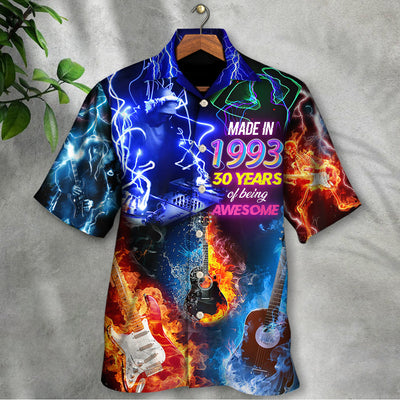 Music Is My Life Made In 1993 Neon Style - Hawaiian Shirt - Owls Matrix LTD