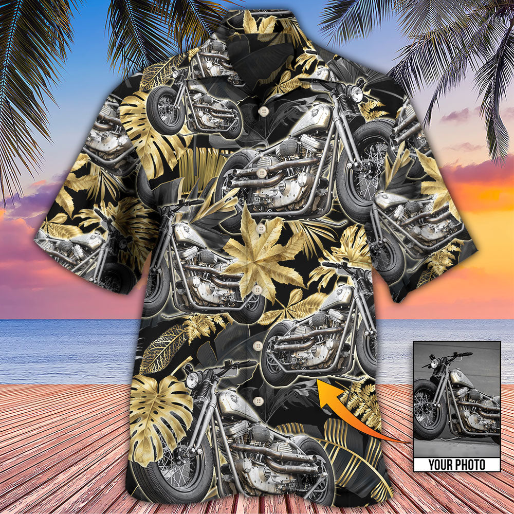Bobber Motorcycle Tropical Vibe Custom Photo - Hawaiian Shirt - Owls Matrix LTD