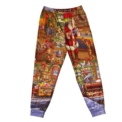 Pants / S Christmas Santa And Happiness - Pajamas Short Sleeve - Owls Matrix LTD