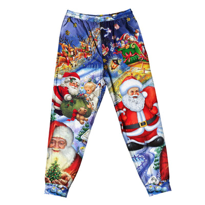 Pants / S Christmas Funny Santa Claus Happy Xmas Is Coming Art Style Nice - Pajamas Short Sleeve - Owls Matrix LTD