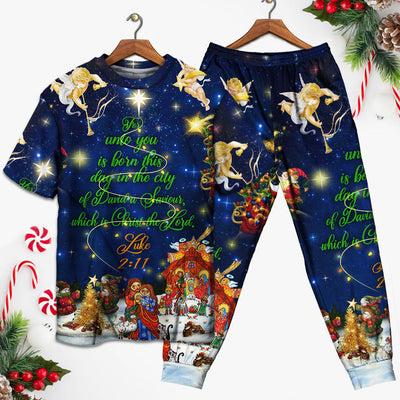 Christmas Christ The Lord - Pajamas Short Sleeve - Owls Matrix LTD
