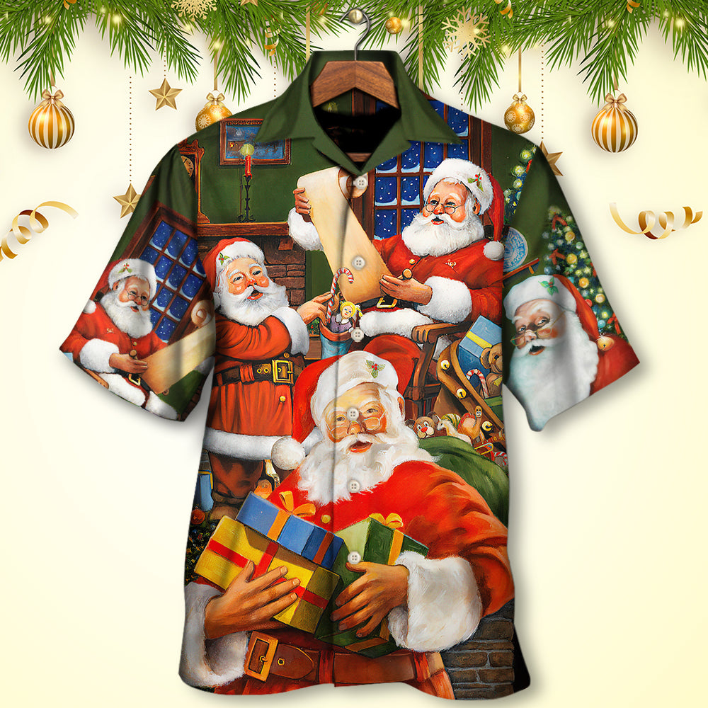 Christmas Santa Claus Gift For Xmas Art Style - Hawaiian Shirt - Owls Matrix LTD