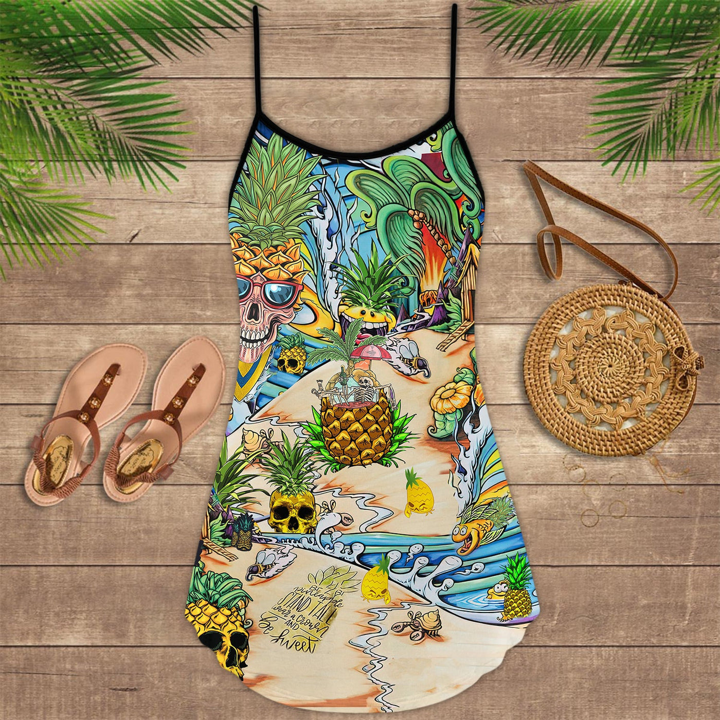 Skull Pineapple Fruit Amazing - Summer Dress - Owls Matrix LTD