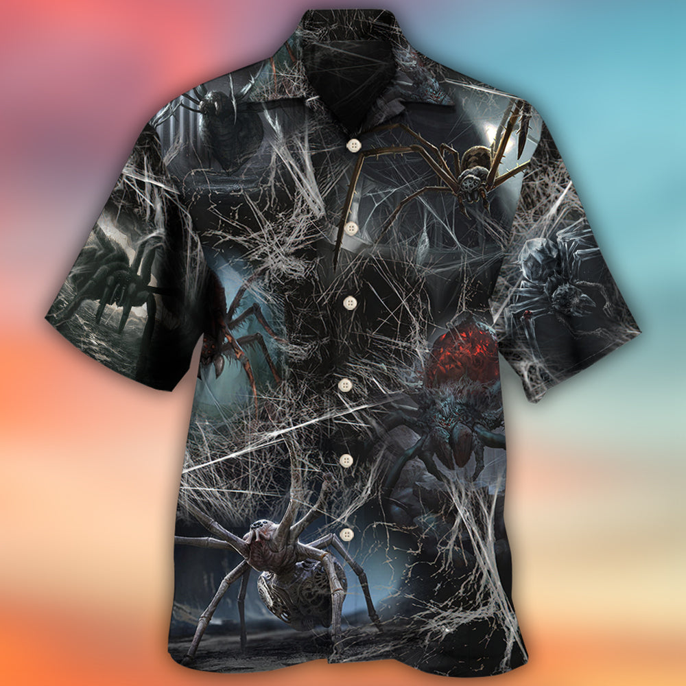 Halloween Spider Dark Scary - Hawaiian Shirt - Owls Matrix LTD