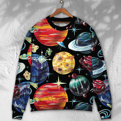 Planet Black Art Style - Sweater - Ugly Christmas Sweaters - Owls Matrix LTD