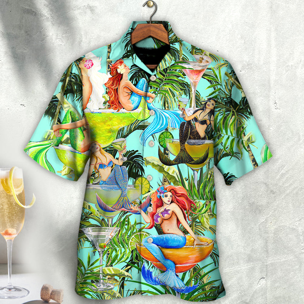 Cocktail And Mermaid Fantasy Beautiful Tropical - Hawaiian Shirt - Owls Matrix LTD