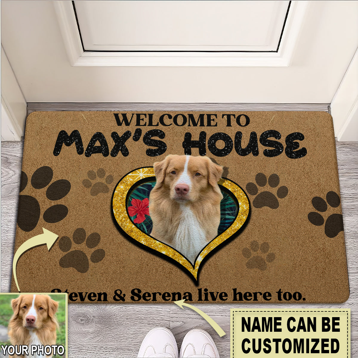 Dog Welcome To The Dog's House Custom Photo Personalized - Doormat - Owls Matrix LTD