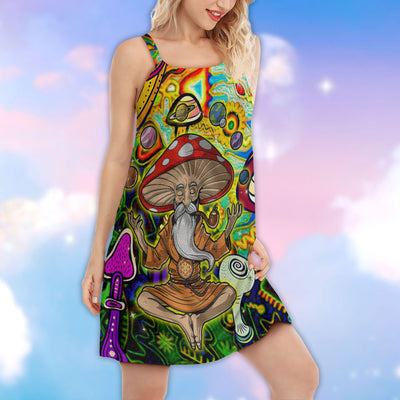 Hippie Mushroom Witch Colorful - Women's Sleeveless Cami Dress - Owls Matrix LTD