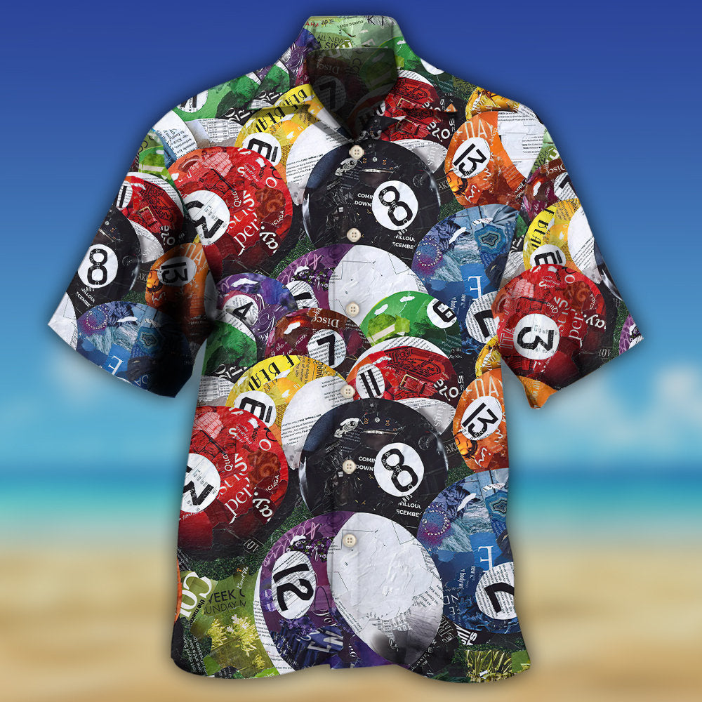 Billiard Balls Playing Pool - Hawaiian Shirt - Owls Matrix LTD