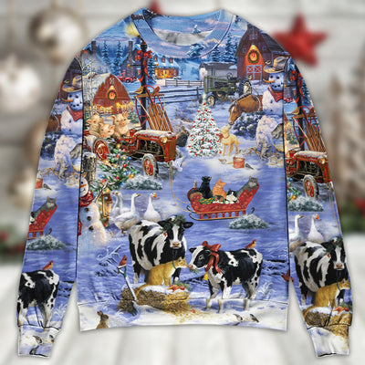 Christmas Love Farm Happy Life - Sweater - Ugly Christmas Sweaters - Owls Matrix LTD
