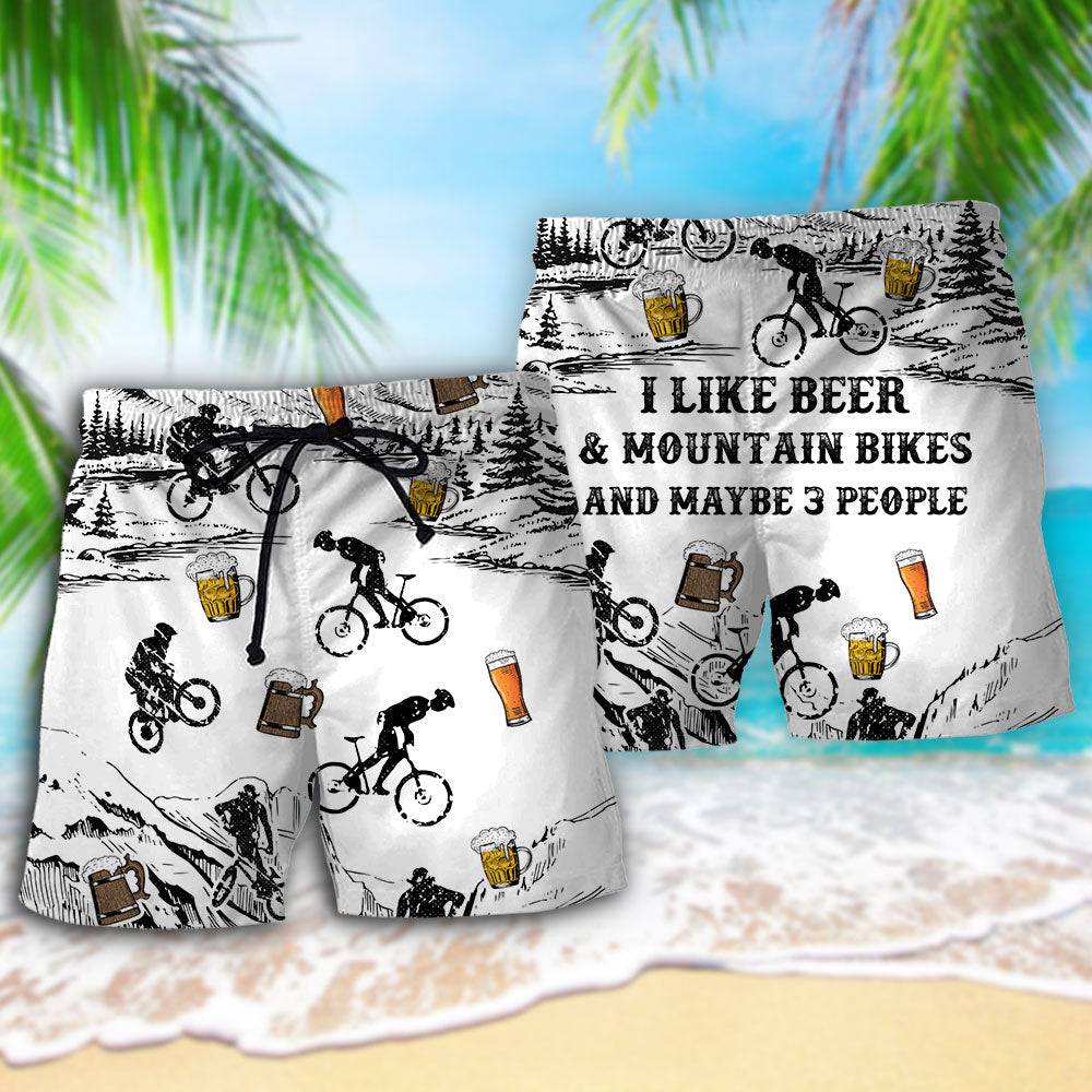 Beer I Like Beer And Moutain Bikes - Beach Short - Owls Matrix LTD