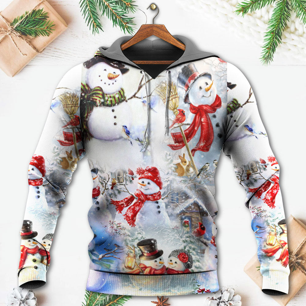 Snowman Christmas Merry Xmas - Hoodie - Owls Matrix LTD