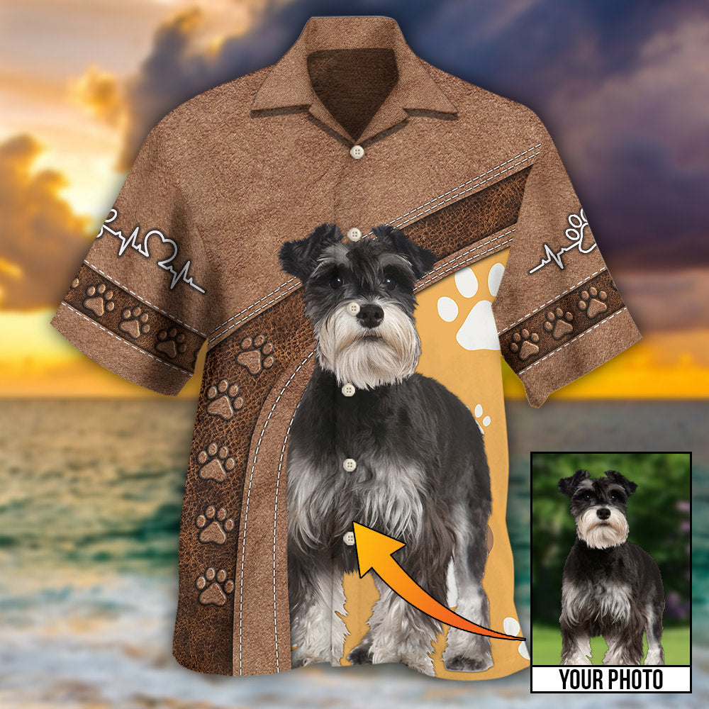 Dog Paw Brown Style Classic Custom Photo Personalized - Hawaiian Shirt - Owls Matrix LTD