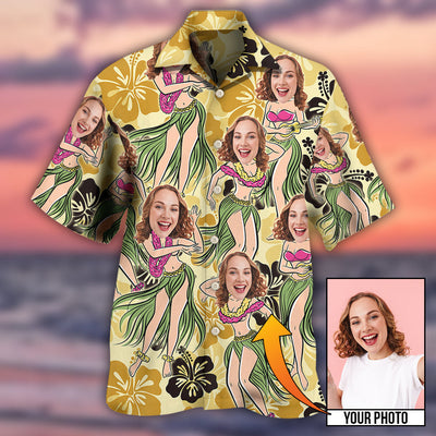 Woman Face Custom Photo Aloha Tropical - Hawaiian Shirt - Owls Matrix LTD