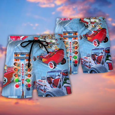 Christmas Santa Claus Start Drag Racing Light - Beach Short - Owls Matrix LTD