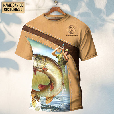 Fishing An Old Fisherman And The Best Catch Personalized - Round Neck T-shirt - Owls Matrix LTD