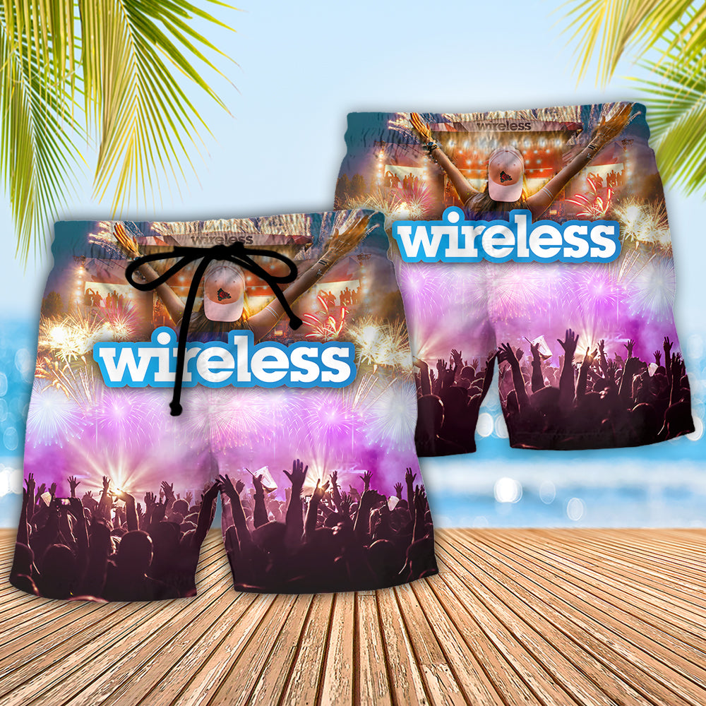 Music Event Wireless Festival - Beach Short - Owls Matrix LTD