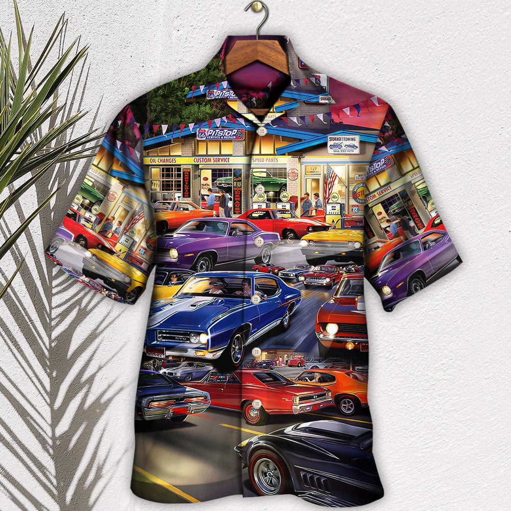 Car Classic Muscle Car Service - Hawaiian Shirt - Owls Matrix LTD
