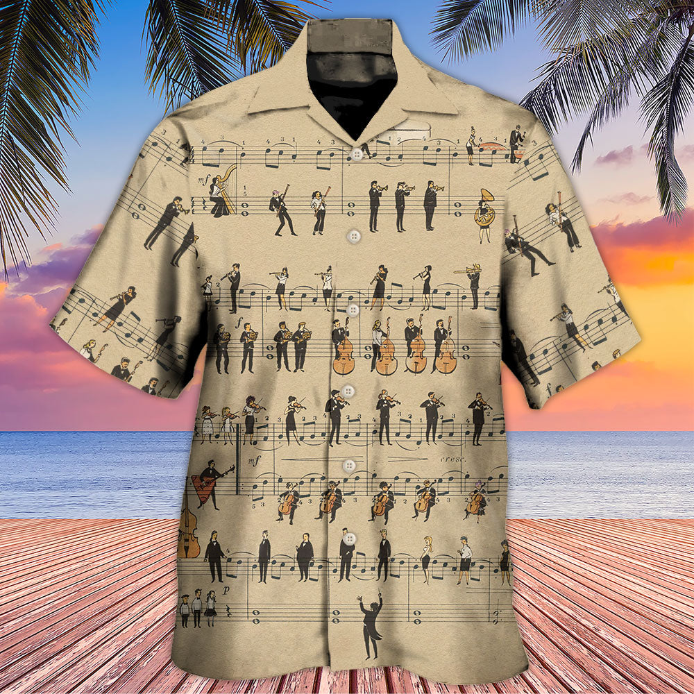 Music Note Retro Music Lover - Hawaiian Shirt - Owls Matrix LTD