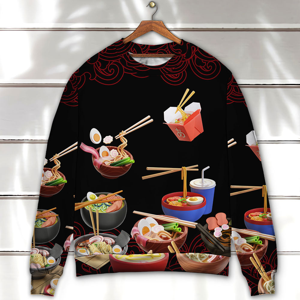 Food Ramen Fast Food Delicious - Sweater - Ugly Christmas Sweaters - Owls Matrix LTD