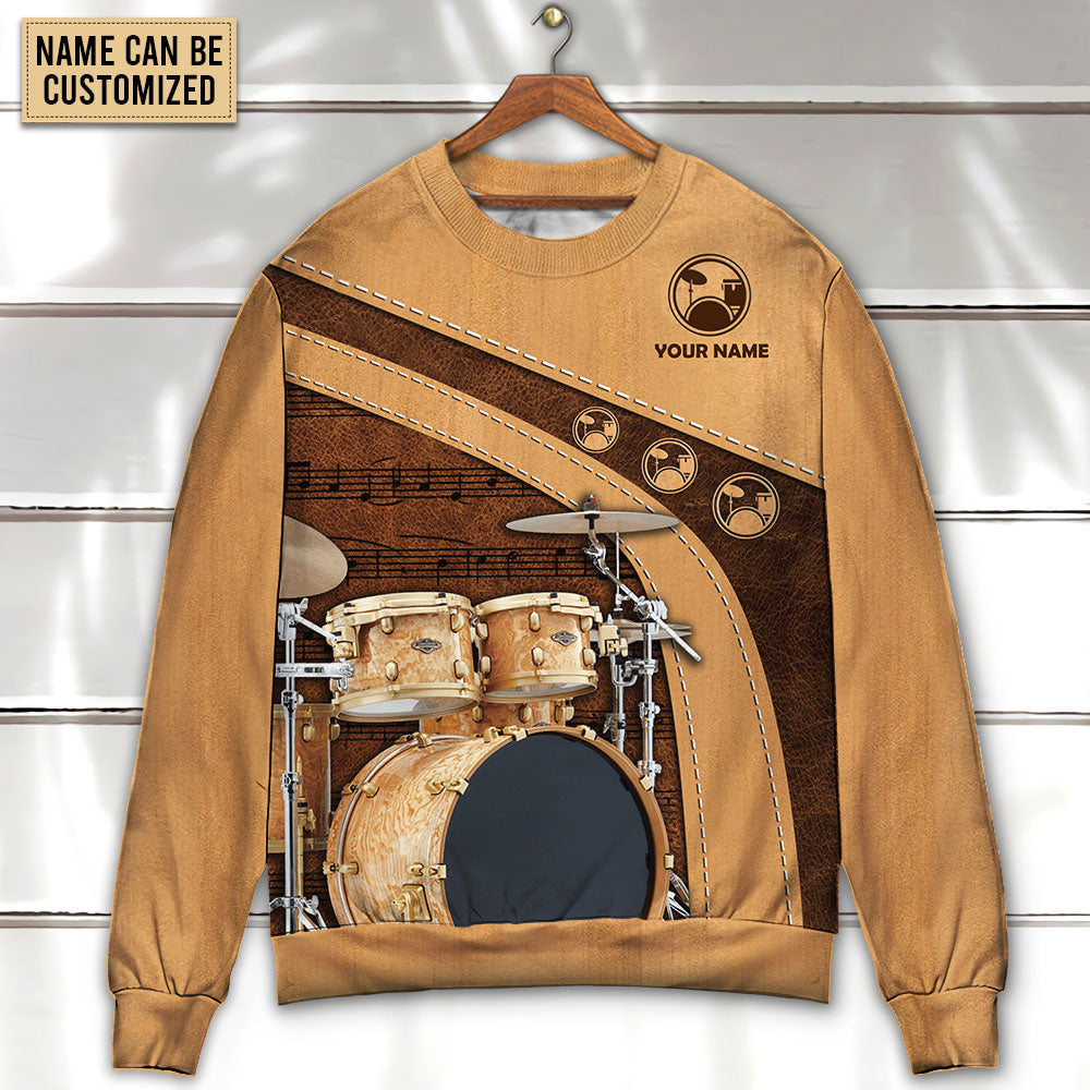 Drum An Old Drummer And A Lovely Lady Stick Personalized - Sweater - Ugly Christmas Sweaters - Owls Matrix LTD