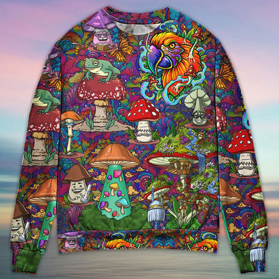Hippie Mushroom Peace Lover - Sweater - Ugly Christmas Sweaters - Owls Matrix LTD