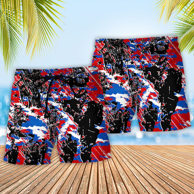 Veteran Independence Day Camo Pattern - Beach Short - Owls Matrix LTD