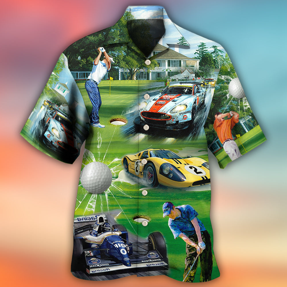 Racing And Golf Lover - Hawaiian Shirt - Owls Matrix LTD