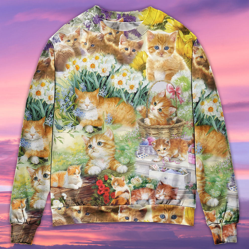 Cat Kitty Lover Art - Sweater - Ugly Christmas Sweaters - Owls Matrix LTD