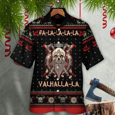 Viking Valhalla Black And Red Fa La La - Hawaiian Shirt - Owls Matrix LTD