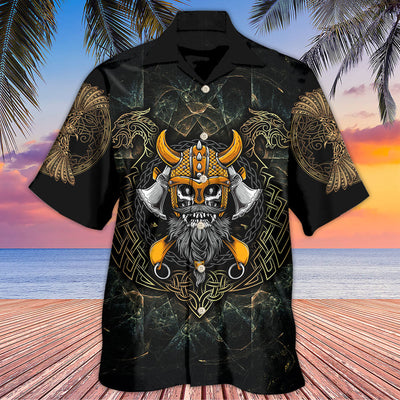 Viking Skull King Darkness - Hawaiian Shirt - Owls Matrix LTD