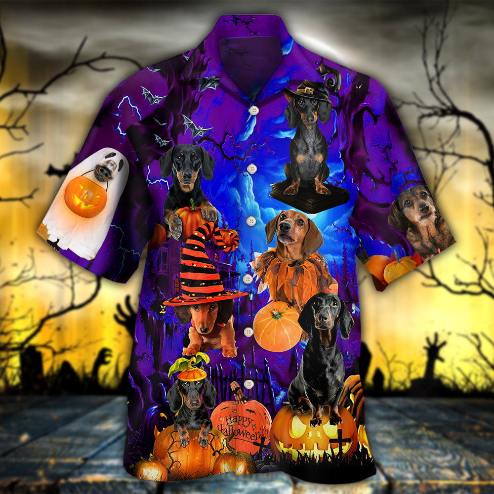 Halloween - Dachshund Never Mind The Witch - Hawaiian Shirt - Owls Matrix LTD