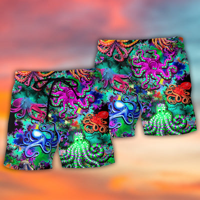 Octopus Light Colorful Lover Art Style - Beach Short - Owls Matrix LTD