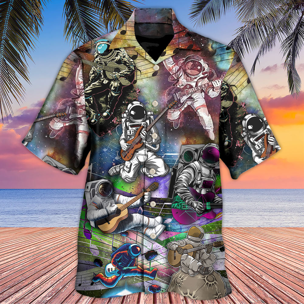 Guitar Music Astronaut Galaxy Art - Hawaiian Shirt - Owls Matrix LTD