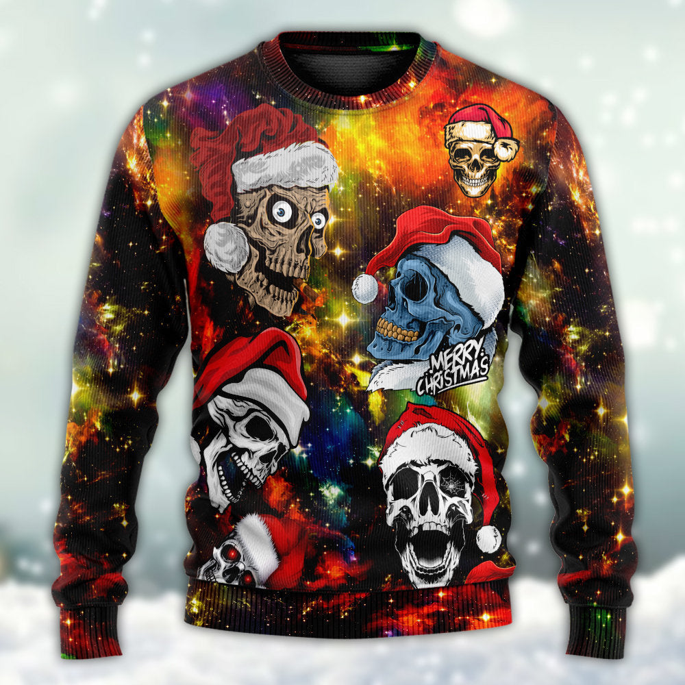 Skull Love Christmas Funny - Sweater - Ugly Christmas Sweaters - Owls Matrix LTD