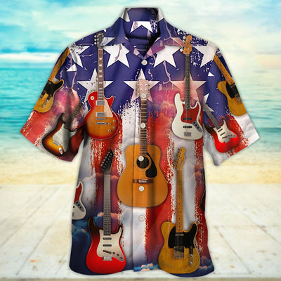 Guitar Independence Day Star America - Hawaiian Shirt - Owls Matrix LTD