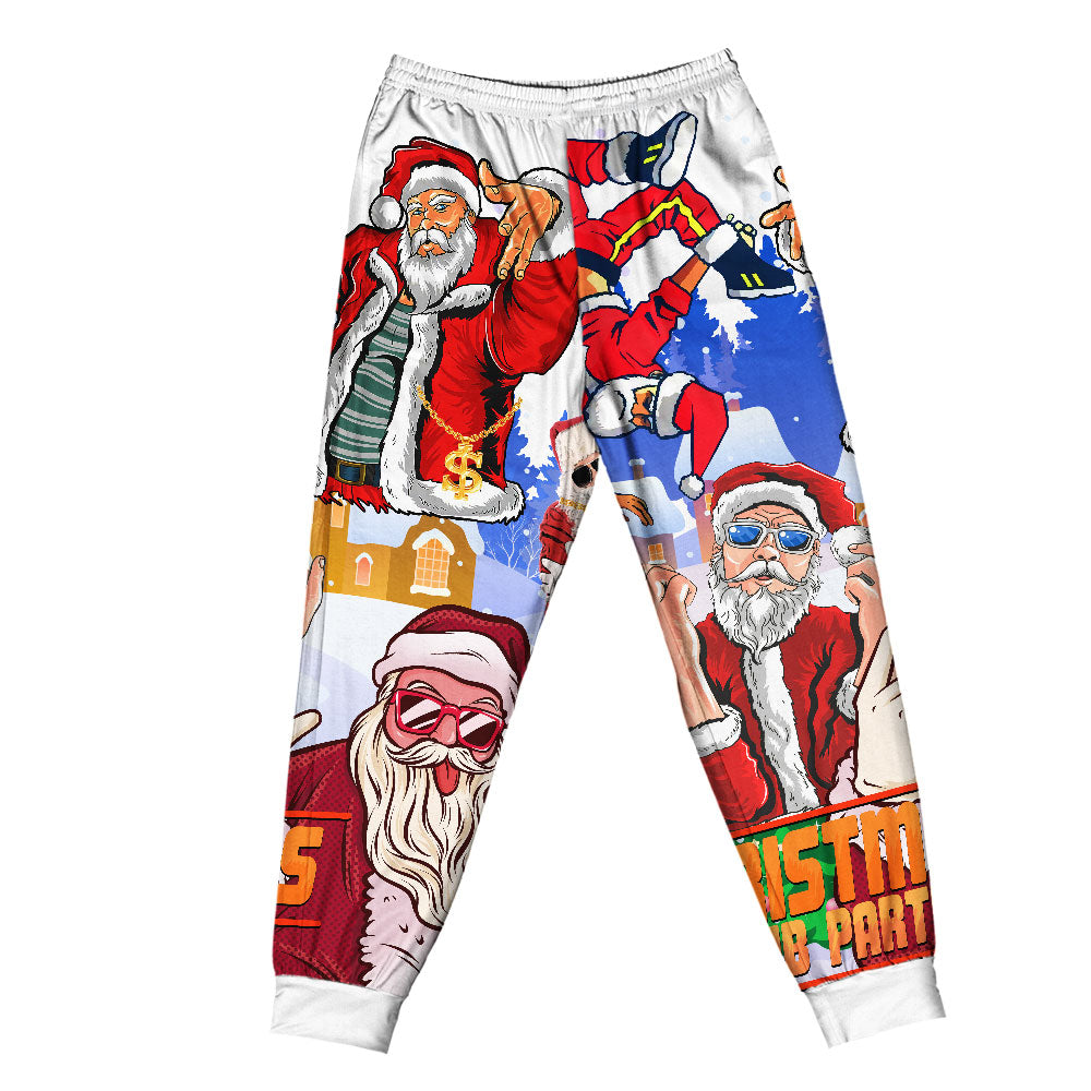 Pants / S Christmas Santa Dances Like A Star - Pajamas Short Sleeve - Owls Matrix LTD