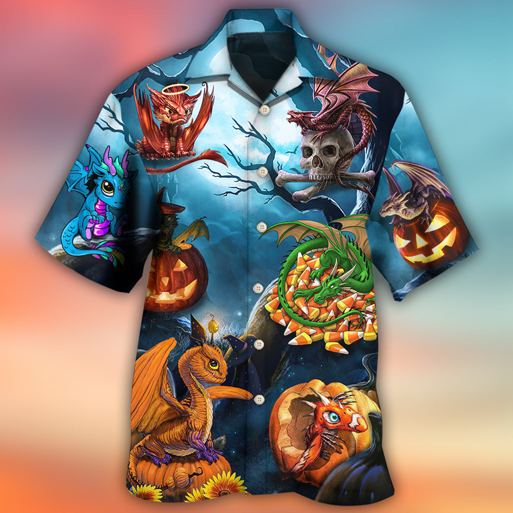 Halloween Dragon Pumpkin Scary Sky Night - Hawaiian Shirt - Owls Matrix LTD