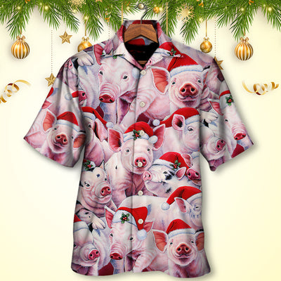 Christmas Piggies Funny Xmas Is Coming Art Style - Hawaiian Shirt - Owls Matrix LTD