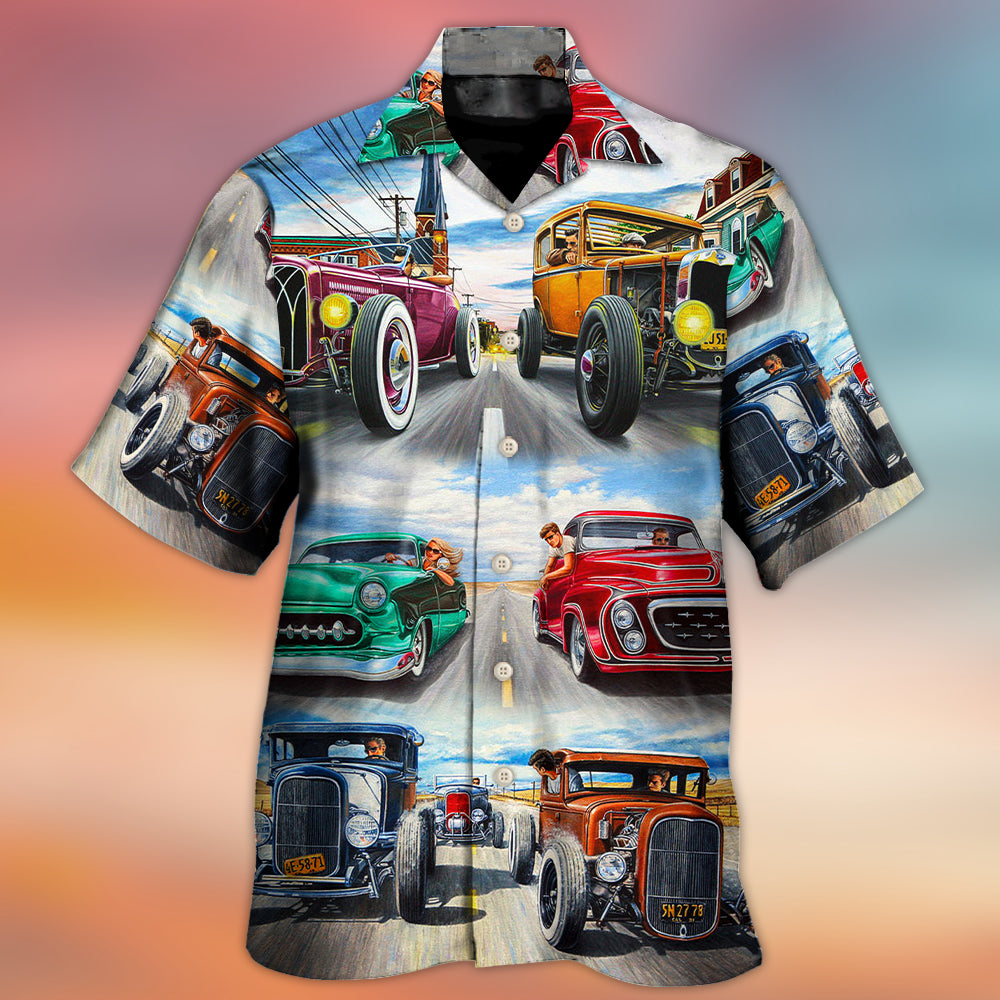Hot Rod Racing Lover Cool Art Style - Hawaiian Shirt - Owls Matrix LTD